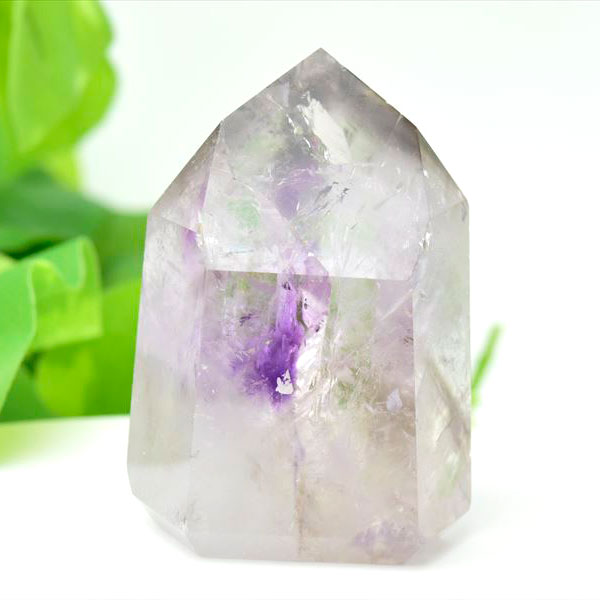 アメジスト 六角柱 アメシスト ポイント 置物 原石 虹入り