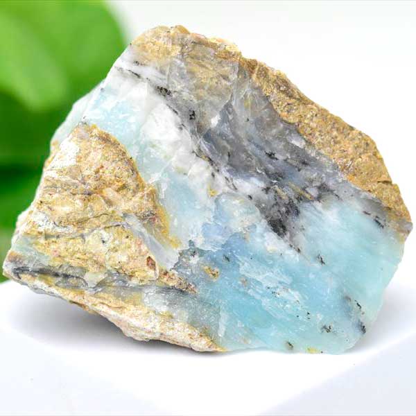 ブルーオパール　アンデスオパール　スカイブルーオパール　ペルー　アカリ鉱山　原石　ラフカット　天然石　opal