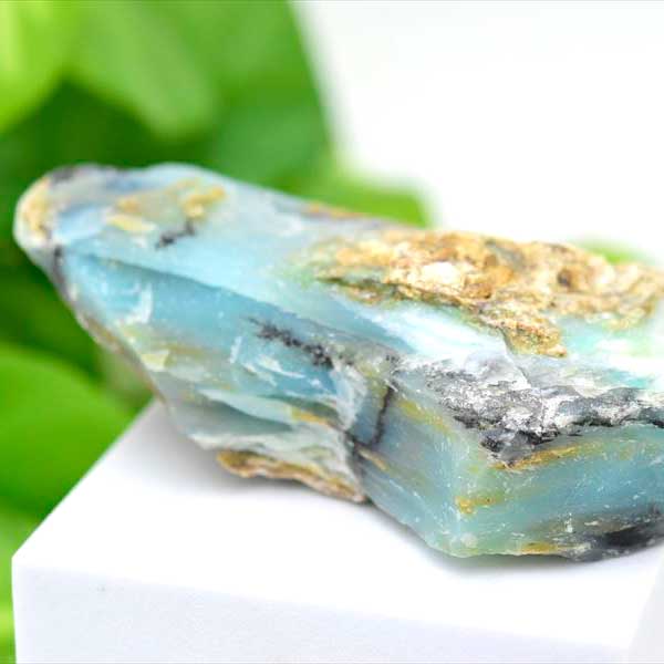 ブルーオパール　アンデスオパール　スカイブルーオパール　ペルー　アカリ鉱山　原石　ラフカット　天然石　opal