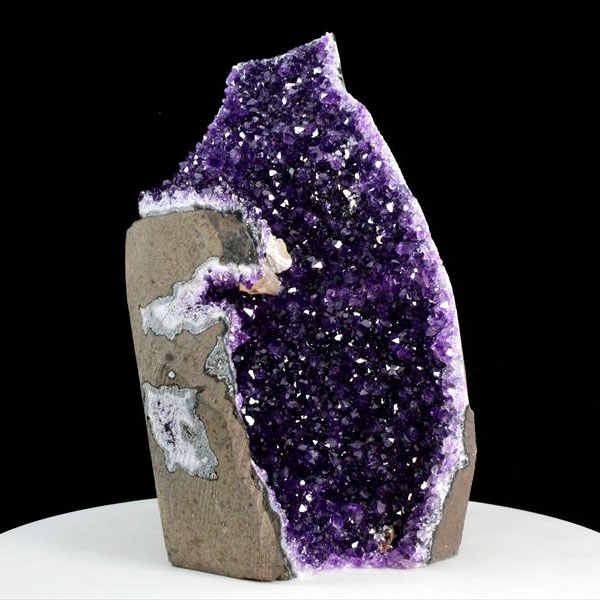 濃紫最高級品質アメジストクラスターカットベース ウルグアイ産 紫水晶 451g ウルグアイ産 アメジスト クラスター原石（カットベース・スタンド