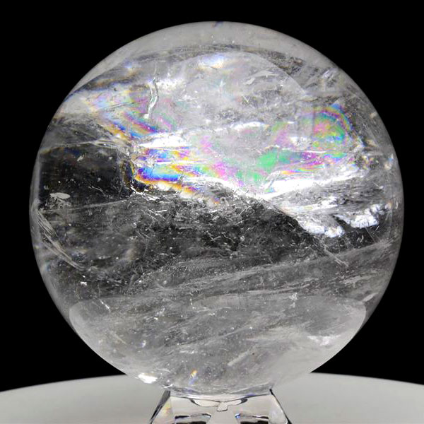 天然水晶　レインボー水晶　虹入り水晶　水晶　丸玉　スフィア　置物　風水　開運　天然石　パワーストーン