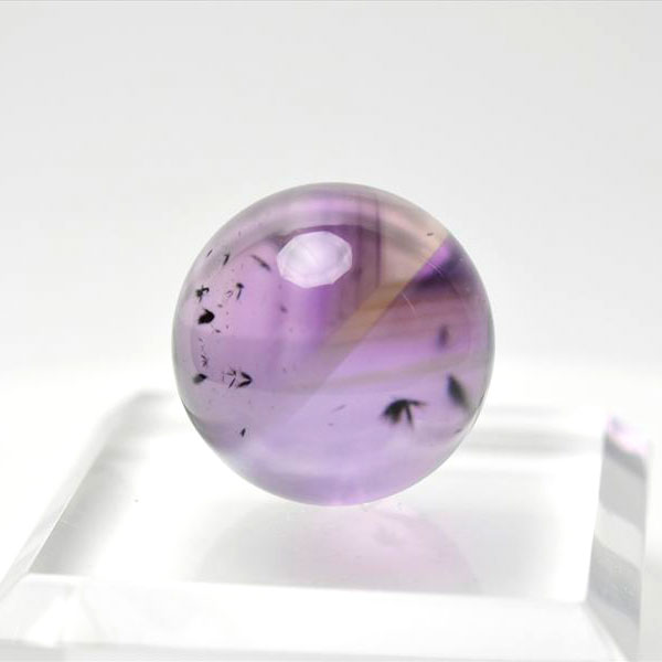 ロマネサイト　アメジスト　ファントム　丸玉　置物　花入りアメジスト　ロマネシュ鉱　天然石　パワーストーン