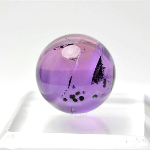 ロマネサイト　アメジスト　ファントム　丸玉　置物　花入りアメジスト　ロマネシュ鉱　天然石　パワーストーン