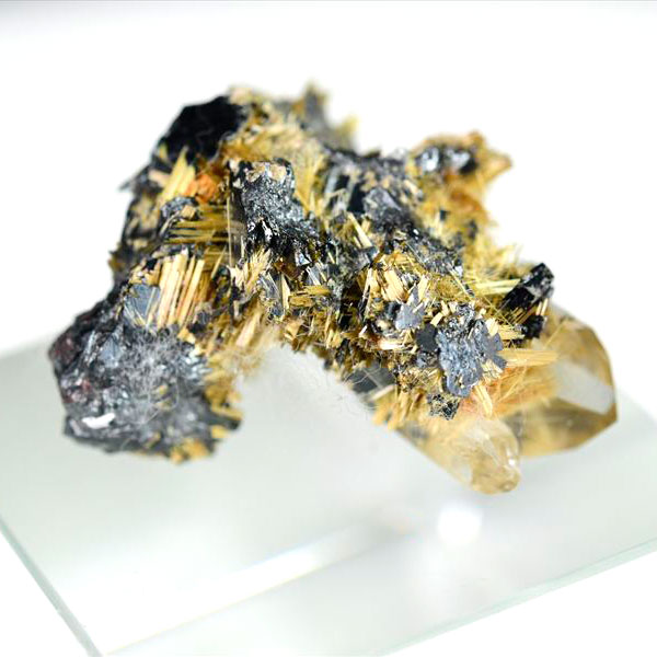 ルチル　ゴールドルチル　針だけ　むき出し　結晶　原石　金針　金運　天然石　パワーストーン