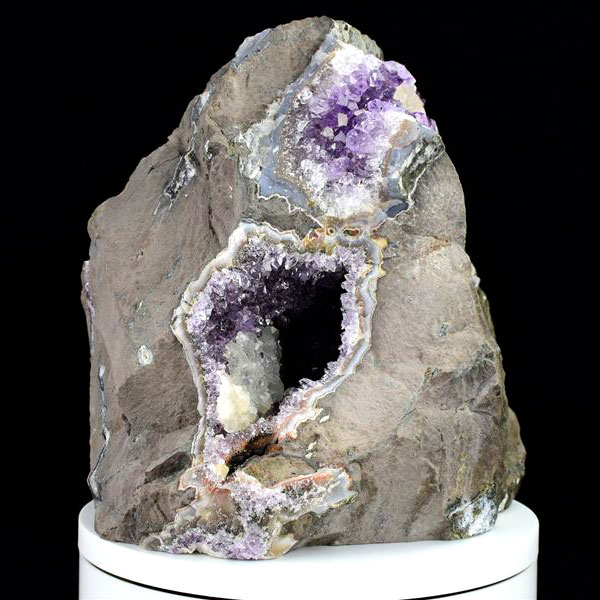 ワイルドアメジスト ハンマークラッシュ アメジストクラスター カットベース Amethyst 紫水晶 原石 置物 母岩付き ウルグアイ産