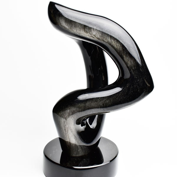 シルバーオブシディアン　インテリア　おしゃれ　置物　オブジェ　一点物　黒曜石　アート　天然石