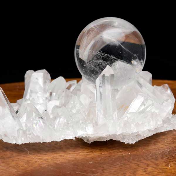 アーカンソー産　水晶　クラスター　原石　丸玉　置物　浄化セット　天然石　パワーストーン