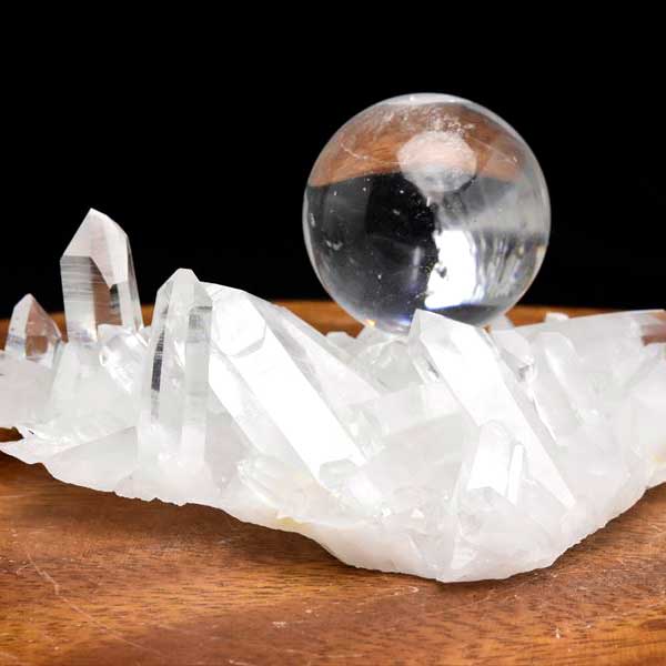 アーカンソー産　水晶　クラスター　原石　丸玉　置物　浄化セット　天然石　パワーストーン