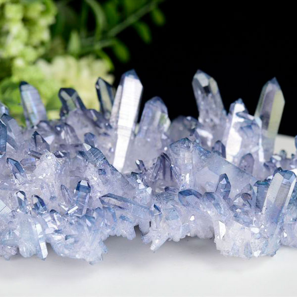 アクアオーラ スカイブルーオーラ アーカンソー 水晶 タンザンオーラ オーラクォーツ 蒸着水晶 クラスター 原石