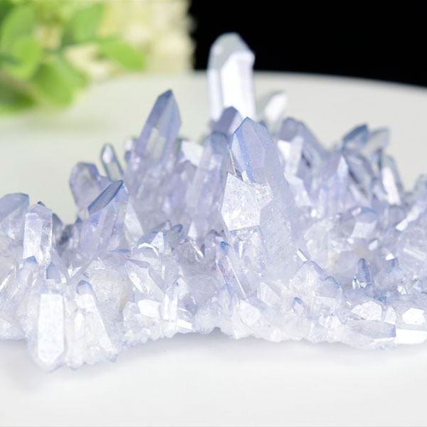 アクアオーラ スカイブルーオーラ アーカンソー 水晶 タンザンオーラ オーラクォーツ 蒸着水晶 クラスター 原石