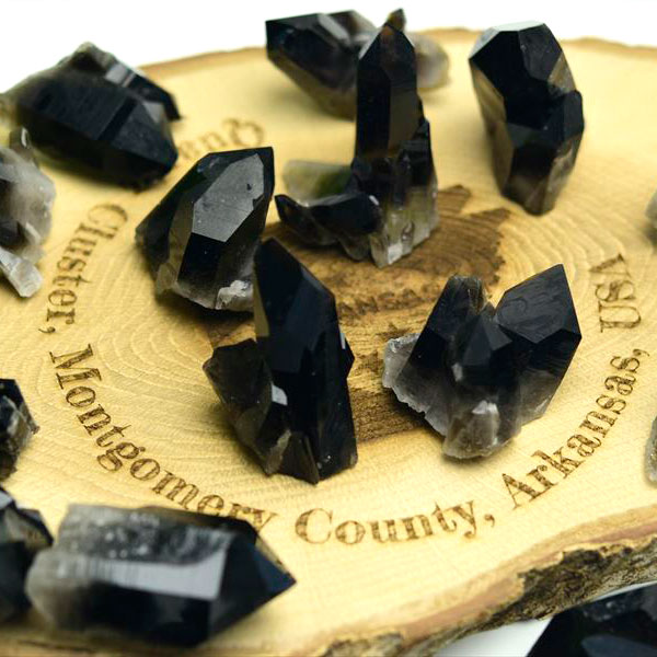 アーカンソー　黒水晶　クラスター　スモーキークォーツ　煙水晶　アーカンソー水晶　原石　パワーストーン