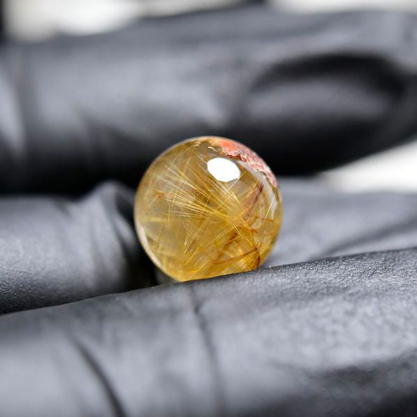 ルチルクォーツ　ゴールドルチル　丸玉　球　置物　金運　商売繁盛　針水晶　パワーストーン