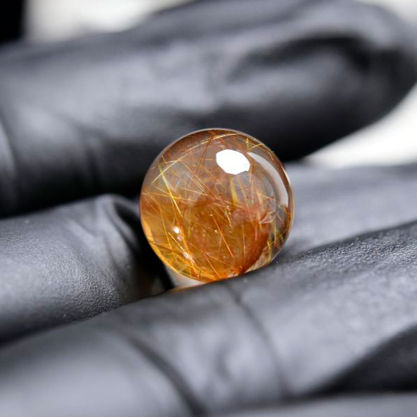 ルチルクォーツ　ゴールドルチル　丸玉　球　置物　金運　商売繁盛　針水晶　パワーストーン