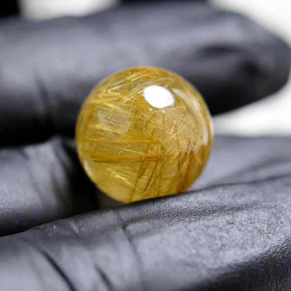 ルチルクォーツ　ゴールドルチル　丸玉　球　置物　金運　商売繁盛　針水晶　パワーストーン