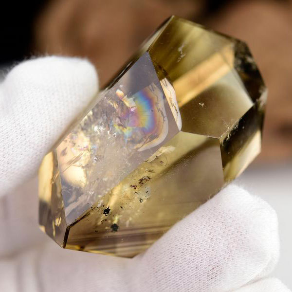 レインボー　虹入り　シトリン　黄水晶　タンブル　ラフカット　磨き　ポリッシュ　天然石　パワーストーン　
