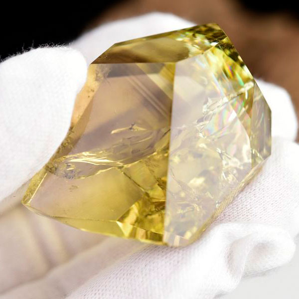 レインボー　虹入り　シトリン　黄水晶　タンブル　ラフカット　磨き　ポリッシュ　天然石　パワーストーン　