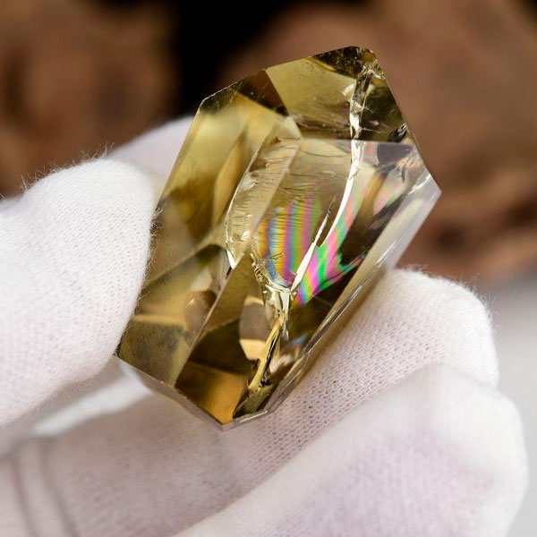 レインボー　虹入り　シトリン　黄水晶　タンブル　ラフカット　磨き　ポリッシュ　天然石　パワーストーン　