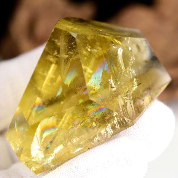 レインボー　虹入り　シトリン　黄水晶　タンブル　ラフカット　磨き　ポリッシュ　天然石　パワーストーン　