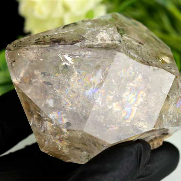 ハーキマーダイヤモンド　ハーキマーダイアモンド　ハーキマー水晶　天然水晶　原石　レインボー　虹入り　パワーストーン