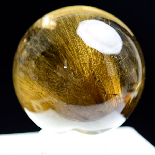 オルゴナイト 枝に止まったフクロウさん ゴールドルチル(タイチン入り  