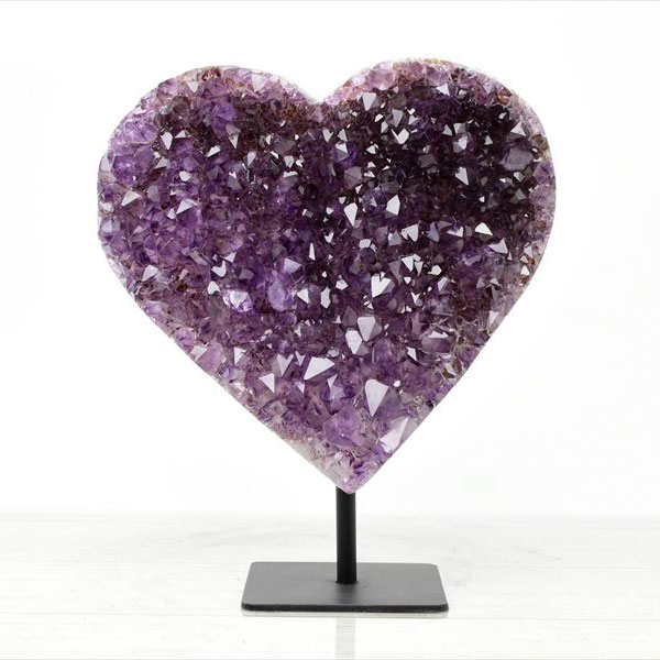 アメジストクラスター　ハート　ウルグアイ産　アメジスト　原石　スタンド　インテリア　浄化　天然石　パワーストーン