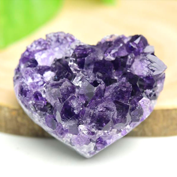 アメジスト　ハート　原石　クラスター　ウルグアイ産　紫水晶　置物　天然石　パワーストーン