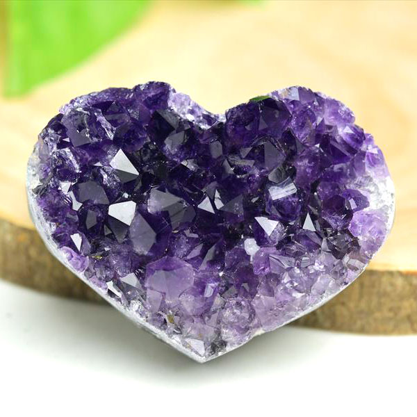 アメジスト　ハート　原石　クラスター　ウルグアイ産　紫水晶　置物　天然石　パワーストーン
