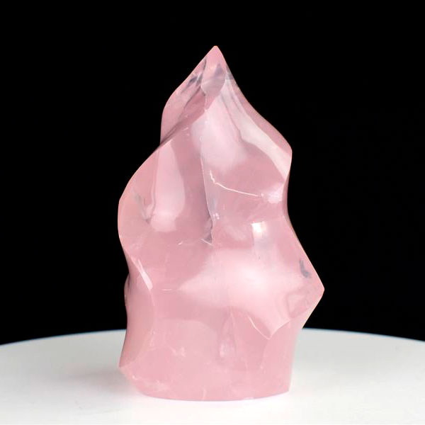 ローズクォーツ　フレイム型　炎型　置物　マダガスカル産　紅石英　恋愛運　天然石　パワーストーン