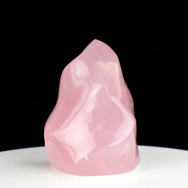 ローズクォーツ　フレイム型　炎型　置物　マダガスカル産　紅石英　恋愛運　天然石　パワーストーン