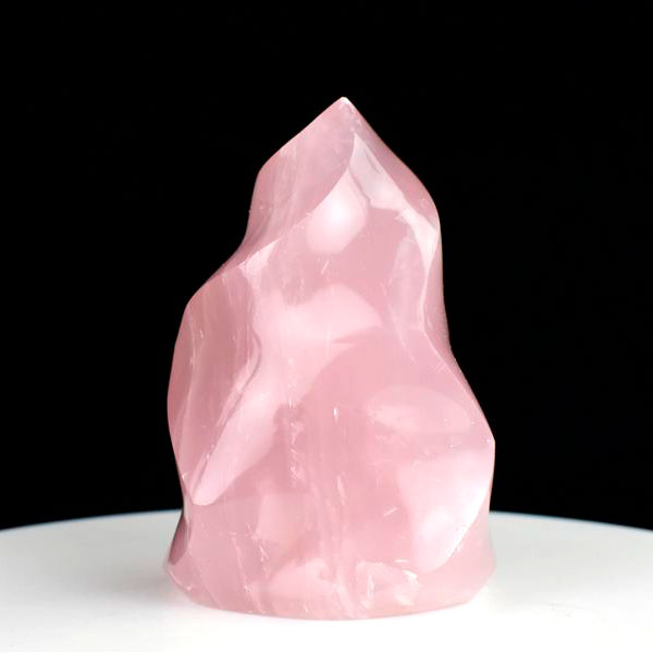 ローズクォーツ　フレイム型　炎型　置物　マダガスカル産　紅石英　恋愛運　天然石　パワーストーン