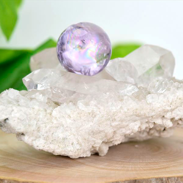 レインボーアメジスト　ラベンダーアメジスト　丸玉　水晶クラスター　浄化セット　インテリア　天然石　パワーストーン