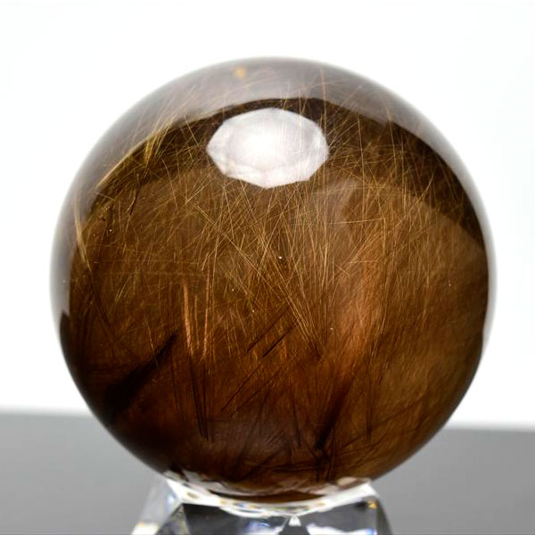 ルチルクォーツ　ゴールドルチル　丸玉　置物　金運　商売繁盛　針水晶　パワーストーン