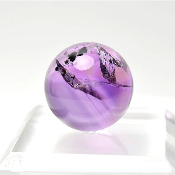 ロマネサイトインアメジスト 丸玉 置物｜花入りアメジスト｜ロマネシュ