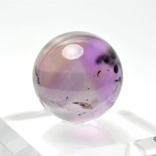 ロマネサイト　アメジスト　ファントム　丸玉　置物　花入りアメジスト　ロマネシュ鉱　天然石　パワーストーン