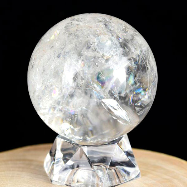 レインボー水晶　天然水晶　虹入り水晶　丸玉　置物　球　スフィア　天然石　パワーストーン