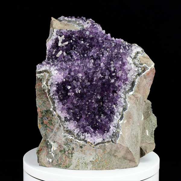 ワイルドアメジスト ハンマークラッシュ アメジストクラスター カットベース Amethyst 紫水晶 原石 置物 母岩付き ウルグアイ産