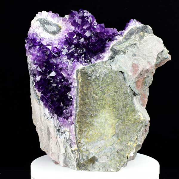 ワイルドアメジスト ハンマークラッシュ アメジストクラスター カットベース Amethyst 紫水晶 原石 置物 母岩付き ウルグアイ産