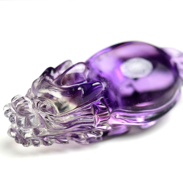 ロマネサイトインアメジスト　龍亀　ロングイ　置物　花入りアメジスト　紫水晶　風水　財運　天然石　パワーストーン