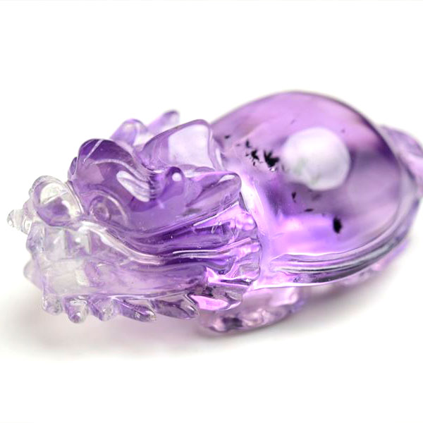 ロマネサイトインアメジスト　龍亀　ロングイ　置物　花入りアメジスト　紫水晶　風水　財運　天然石　パワーストーン