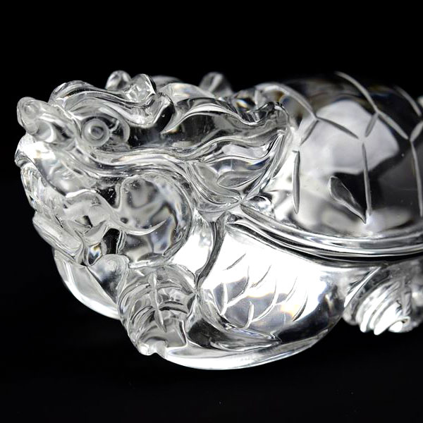 超美品 タイガーアイ 虎目石で作った龍亀(ロングイ) 天然石 風水 開運 龍