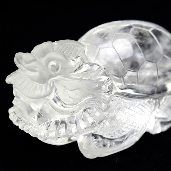 天然水晶　水晶　龍亀　ロングイ　置物　風水　財運　天然石　パワーストーン