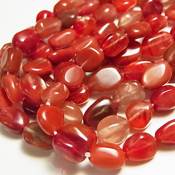 レッドアンデシン タンブル 連【一連約40cm】【穴あり】アンデシン｜中性長石｜天然石｜パワーストーン｜連｜連販売｜r0255