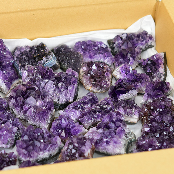 ウルグアイ産　アメジスト　クラスター　紫水晶　原石　詰め合わせ　箱詰め　セット　天然石　パワーストーン