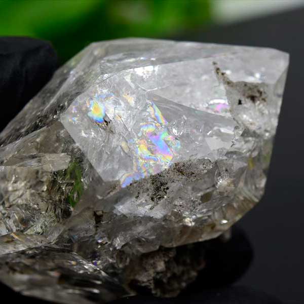 ハーキマーダイヤモンド　ハーキマーダイアモンド　ハーキマー水晶　天然水晶　原石　レインボー　虹入り　パワーストーン