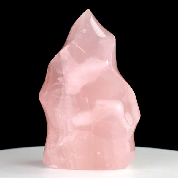 ローズクォーツ　フレイム型　炎型　置物　マダガスカル産　紅石英　恋愛運　天然石　パワーストーン