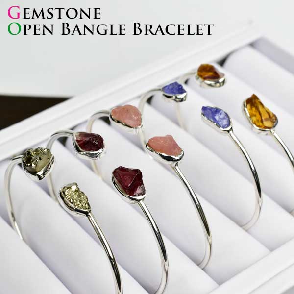 オープンバングル　天然石　レディース　ブレスレット　誕生日　プレゼント　お揃い　パワーストーン