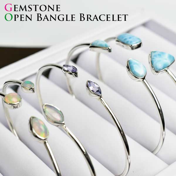 オープンバングル　天然石　レディース　ブレスレット　誕生日　プレゼント　お揃い　パワーストーン