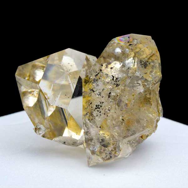 ハーキマーダイヤモンド　ハーキマーダイアモンド　ハーキマー水晶　天然水晶　原石　レインボー　虹入り　パワーストーン