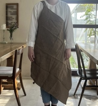 fille.　コットンリネンダブルガーゼエプロン　