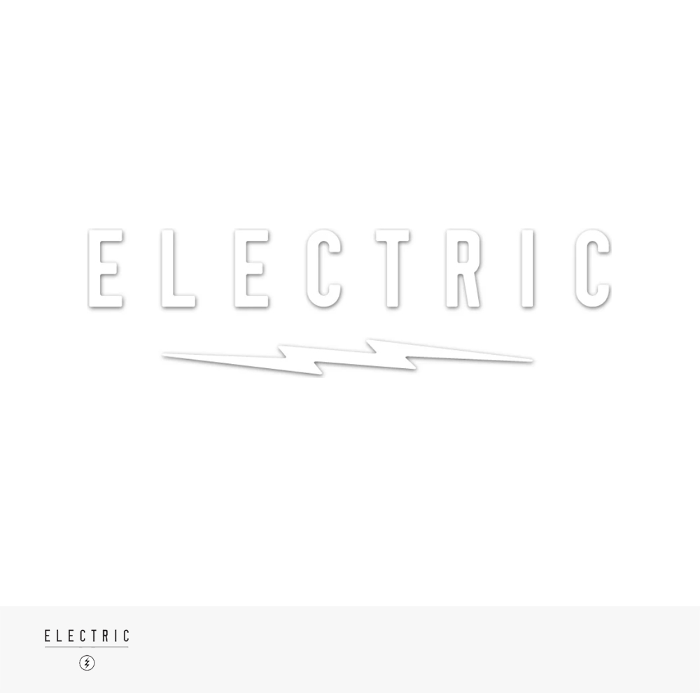ELECTRIC UNDERVOLT CUTING STICKER | WHITE エレクトリック カッティングステッカー 【4サイズ展開】